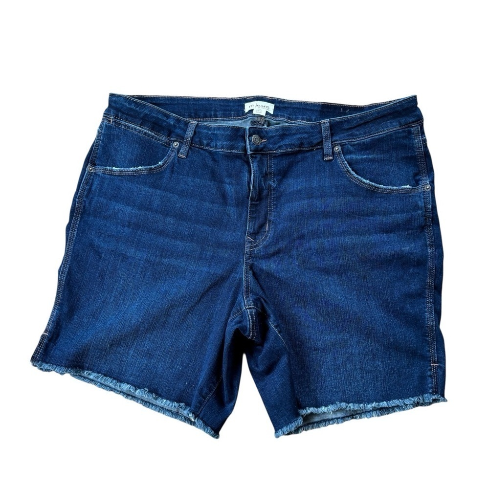M Jeans By Maurice’s Classic Bermuda Shorts 22W Original Fit Stretch Dark Wash